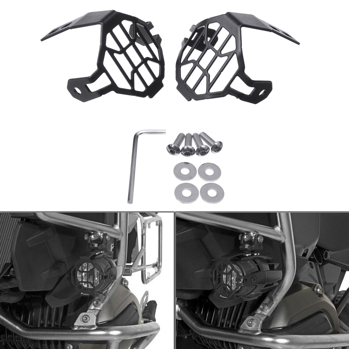 Pair-Auxiliary-Fog-Light-Frame-Protector-Guards-Lamp-Cover-For-BMW-R1200GS-F800GS-Motorcyclce-1634667