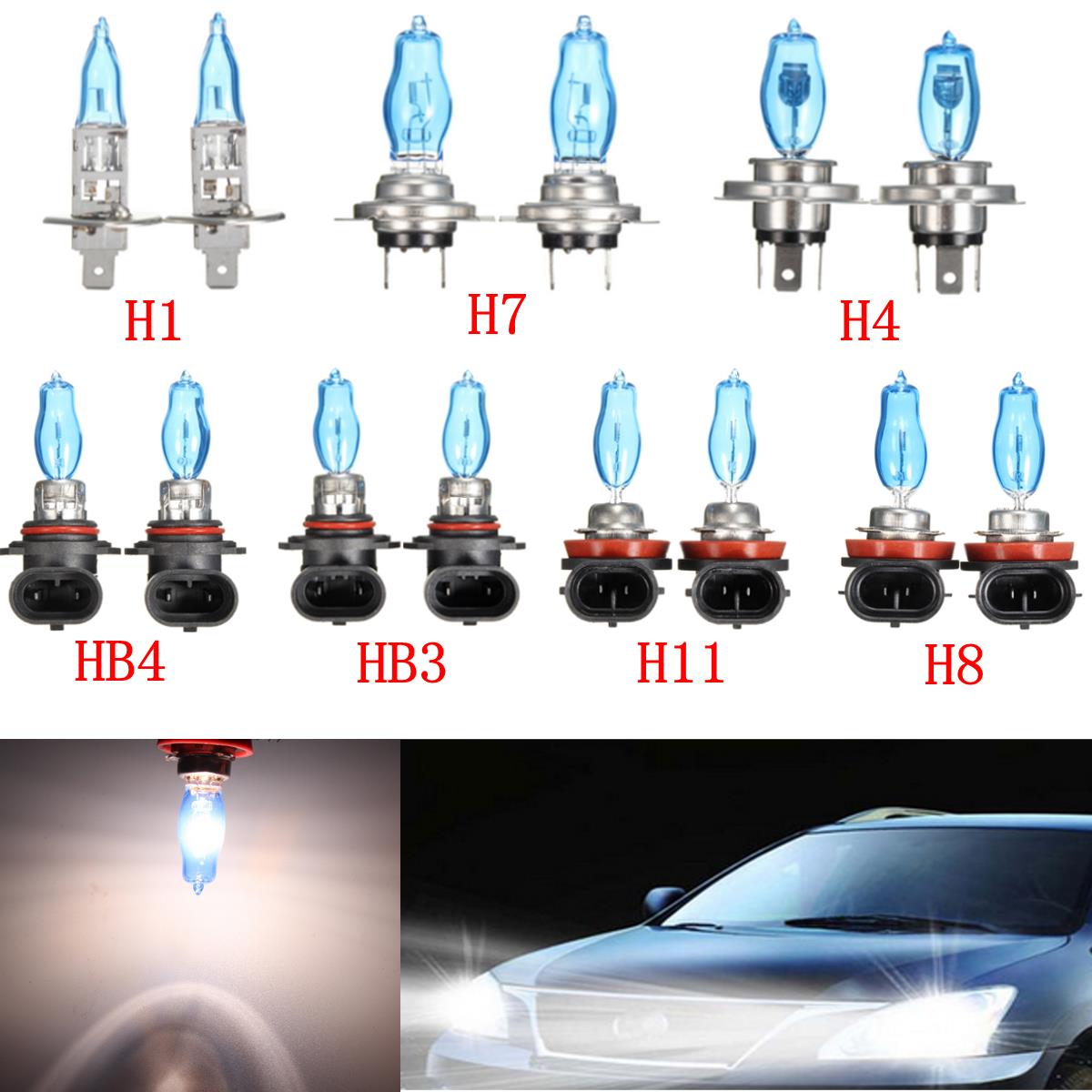 Pair-H4H7H7H8H1190059006-White-100W-Driving-HOD-Xenon-Bulb-Lamp-Headlight-1313421