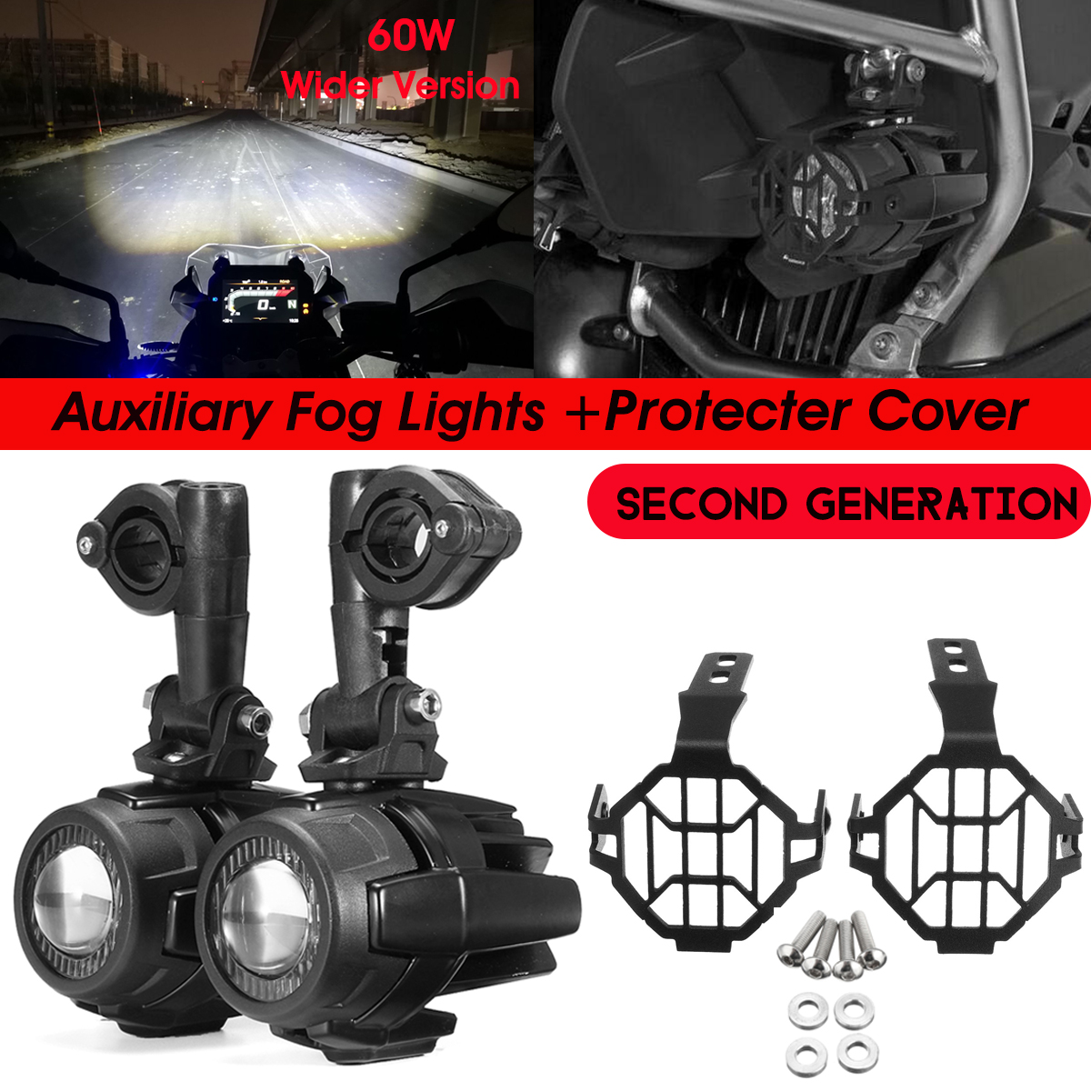 Second-Generation-LED-Auxiliary-Fog-Spot-Light-Driving-Aluminum-Alloy-LampProtector-Cover-For-BMW-R1-1485560