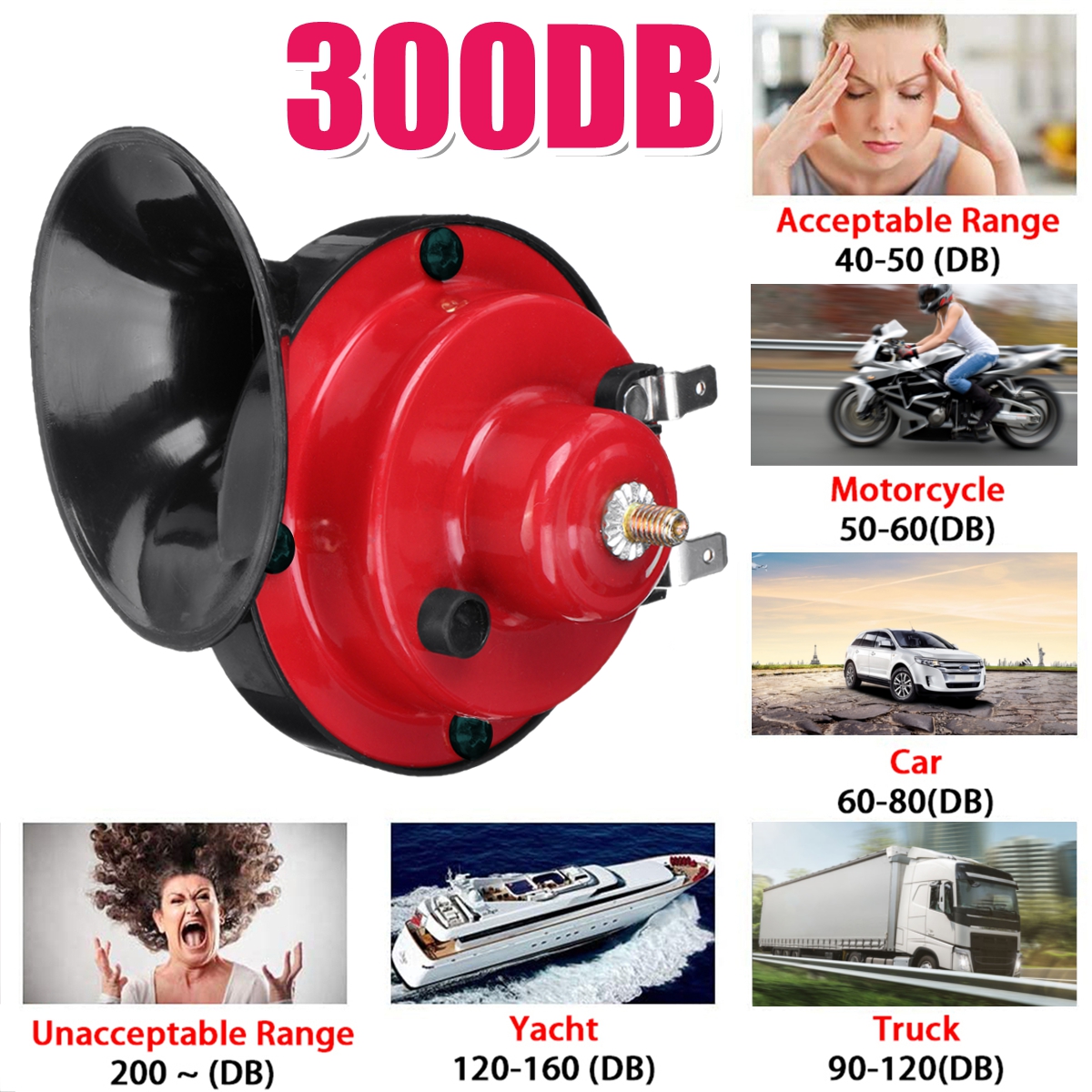 12V-300dB-Dual-Tone-Air-Snail-Horns-Loud-Siren-For-Car-Van-Motorcycle-Universal-1779947