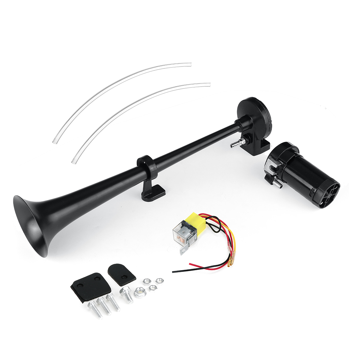 12V-Viping-Car-Horn-150DB-Air-Horn-450mm-Loudspeaker-Horn-Chrome-Zinc-Black-Single-1814507
