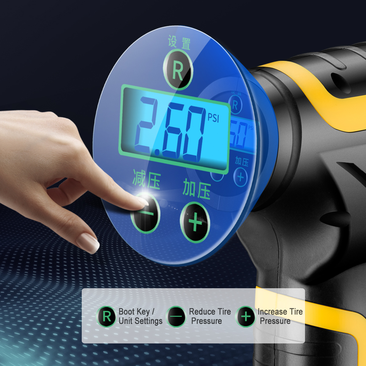12V-120W-35Lmin-150PSI-Digital-Tire-Inflator-Electric-Air-Pump-Compressor-LED-Portable-Car-Auto-Moto-1632251