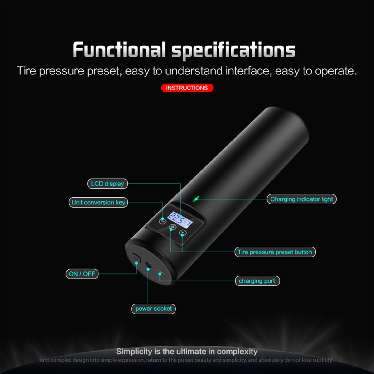 12V-150PSI-20Lmin-Rechargeable-Portable-Compressor-Digital-Air-Pump-For-Car-Bicycle-with-LED-Light-L-1714181