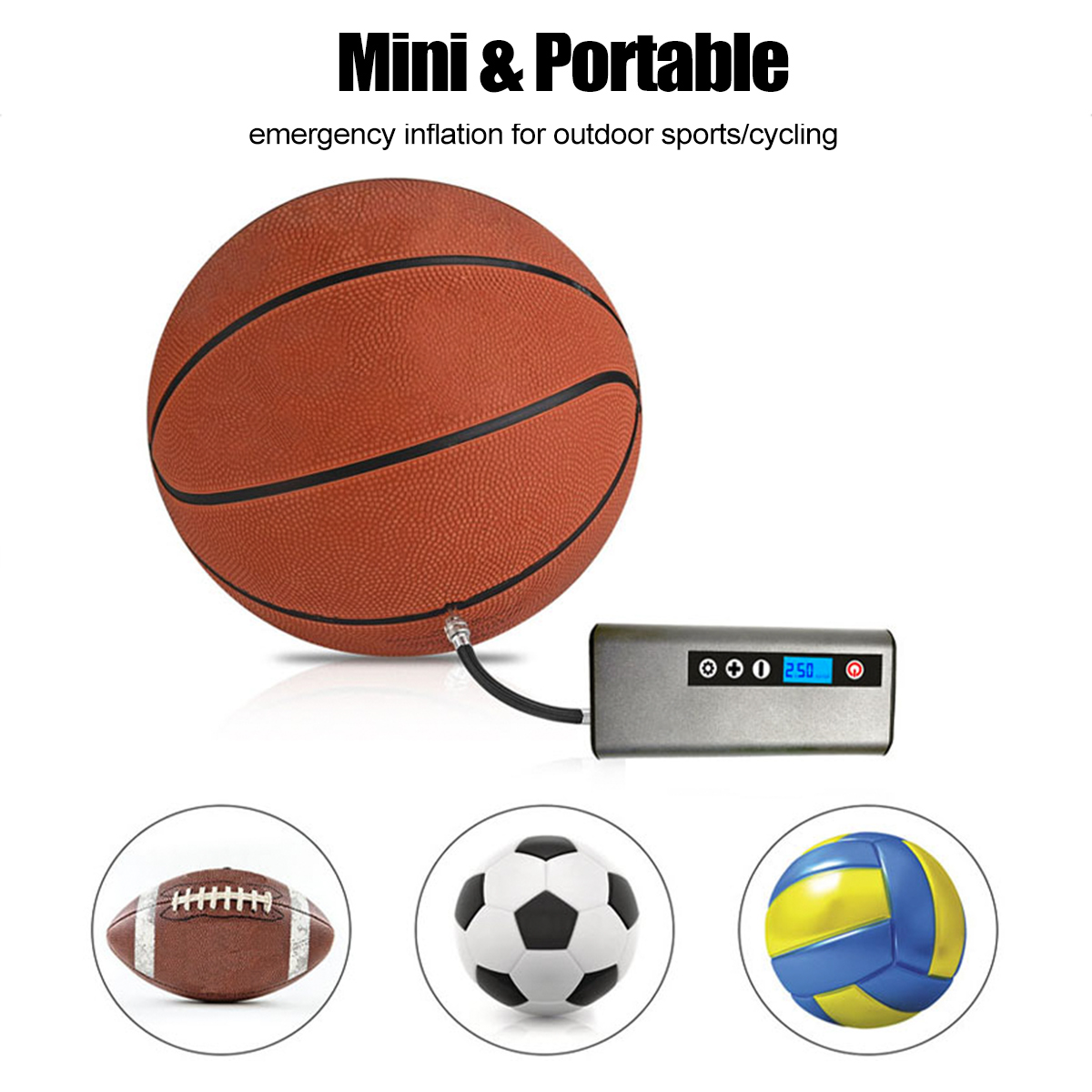 12V-150PSI-35Lmin-60W-80LM-Air-Compressor-Protable-Rechargeable-Electric-Air-Pump-Mini-Compressor-In-1754989