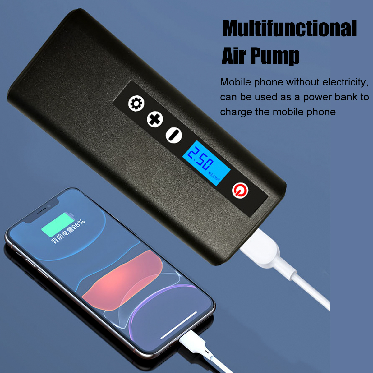 12V-150PSI-35Lmin-60W-80LM-Air-Compressor-Protable-Rechargeable-Electric-Air-Pump-Mini-Compressor-In-1754989