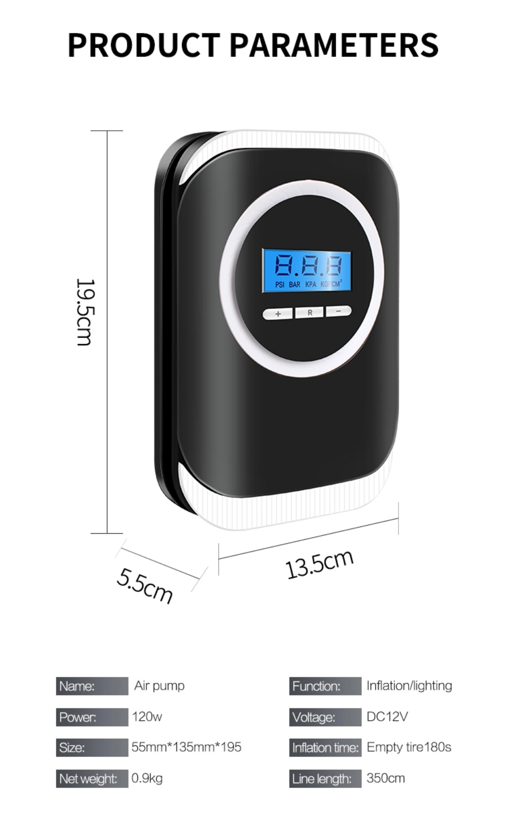 12V-150W-Electric-Air-Pump-Compressor-Tire-Inflator-LED-Portable-Pointer-Meter-Car-Motorcycle-Emerge-1816640
