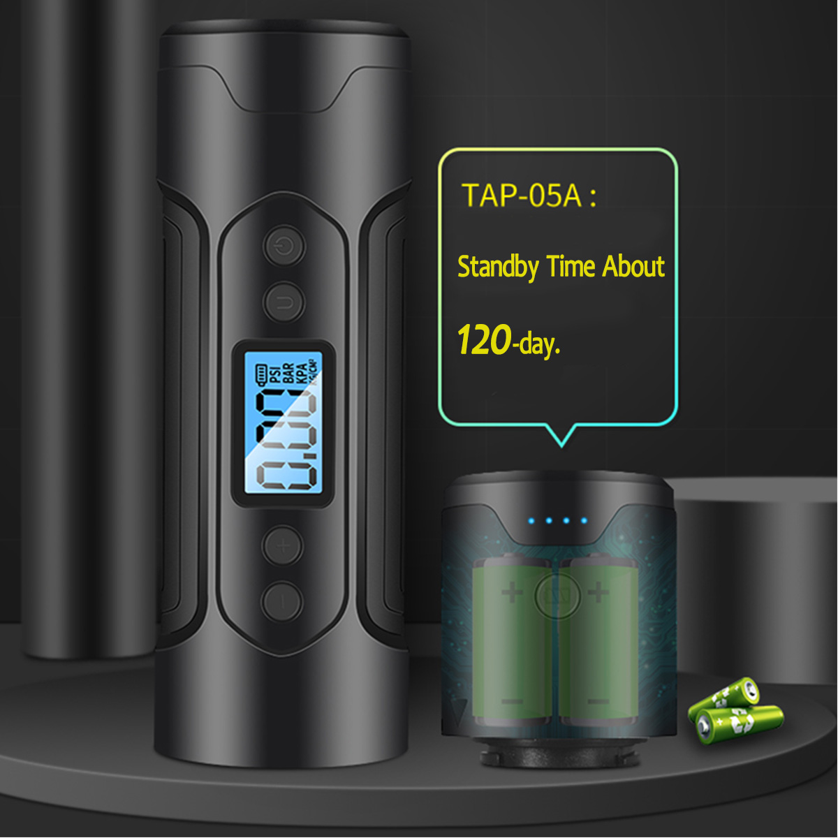 12V-3000mAh-25-35Lmin-Protable-Wireless-Air-Pump-LCD-Display-Electric-Compressor-Tire-Inflator-Press-1566796