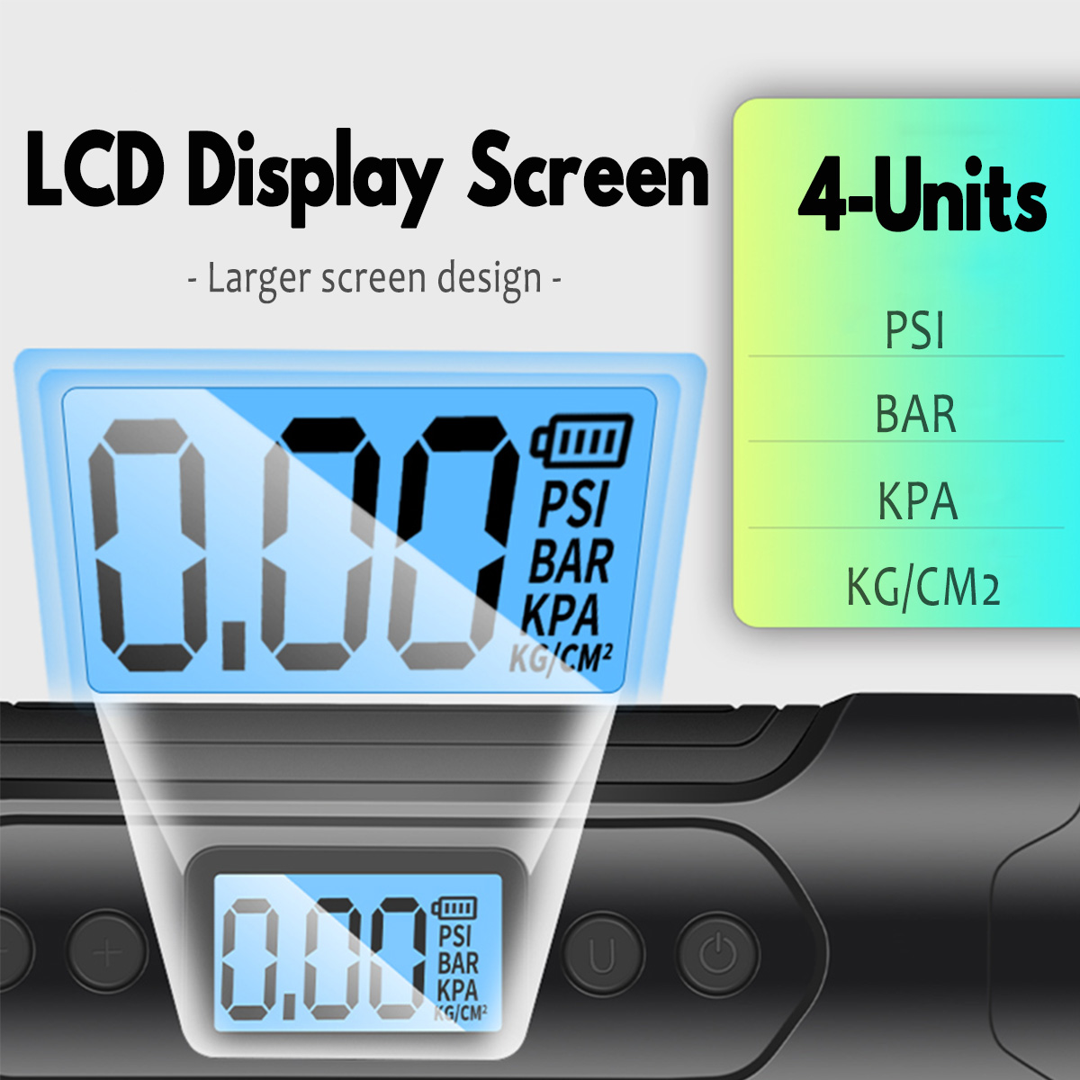 12V-3000mAh-25-35Lmin-Protable-Wireless-Air-Pump-LCD-Display-Electric-Compressor-Tire-Inflator-Press-1566796