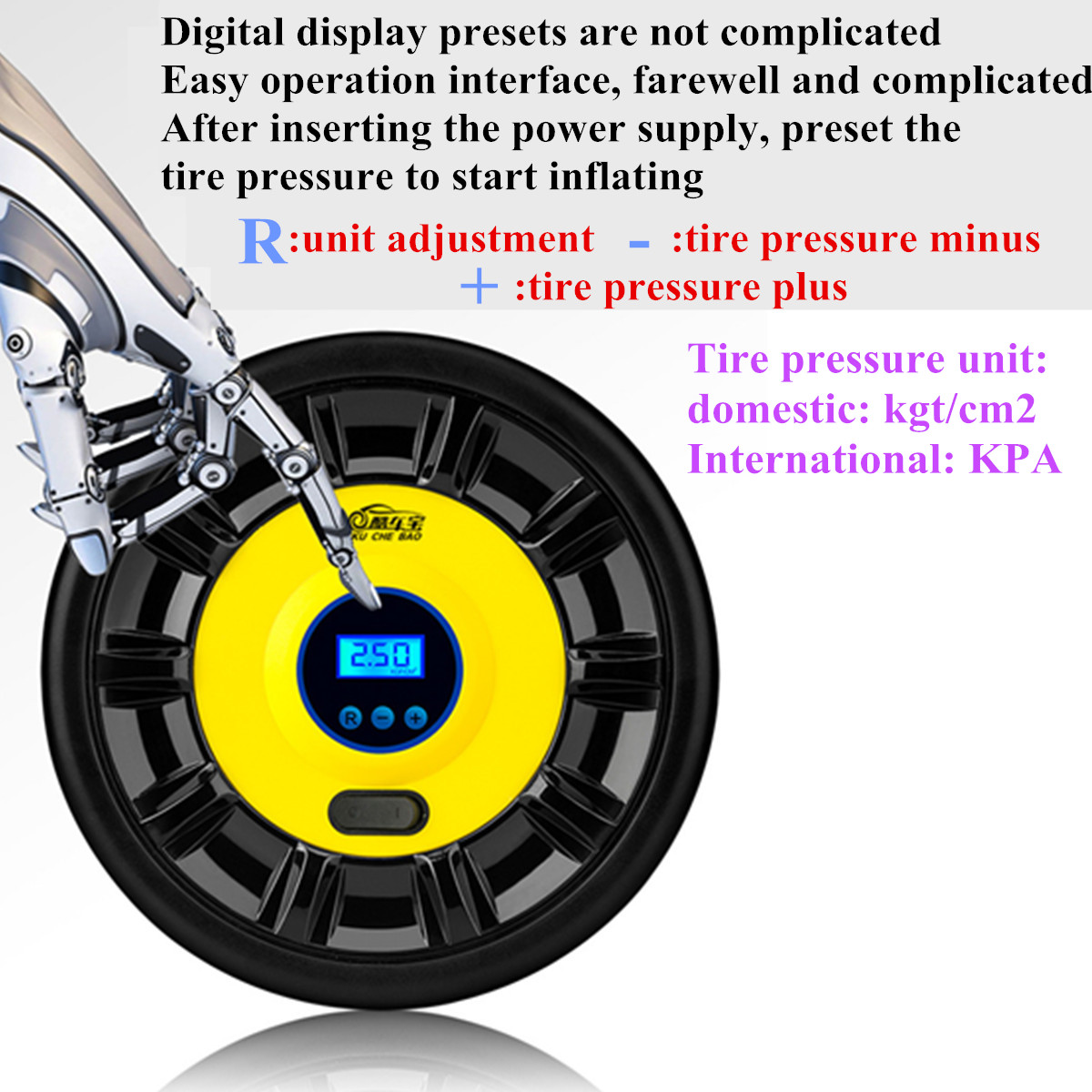 12V-Portable-Tire-Air-Pump-Digital-DisplayPointer-Compressor-Inflator-W-LED-Lights-1538421