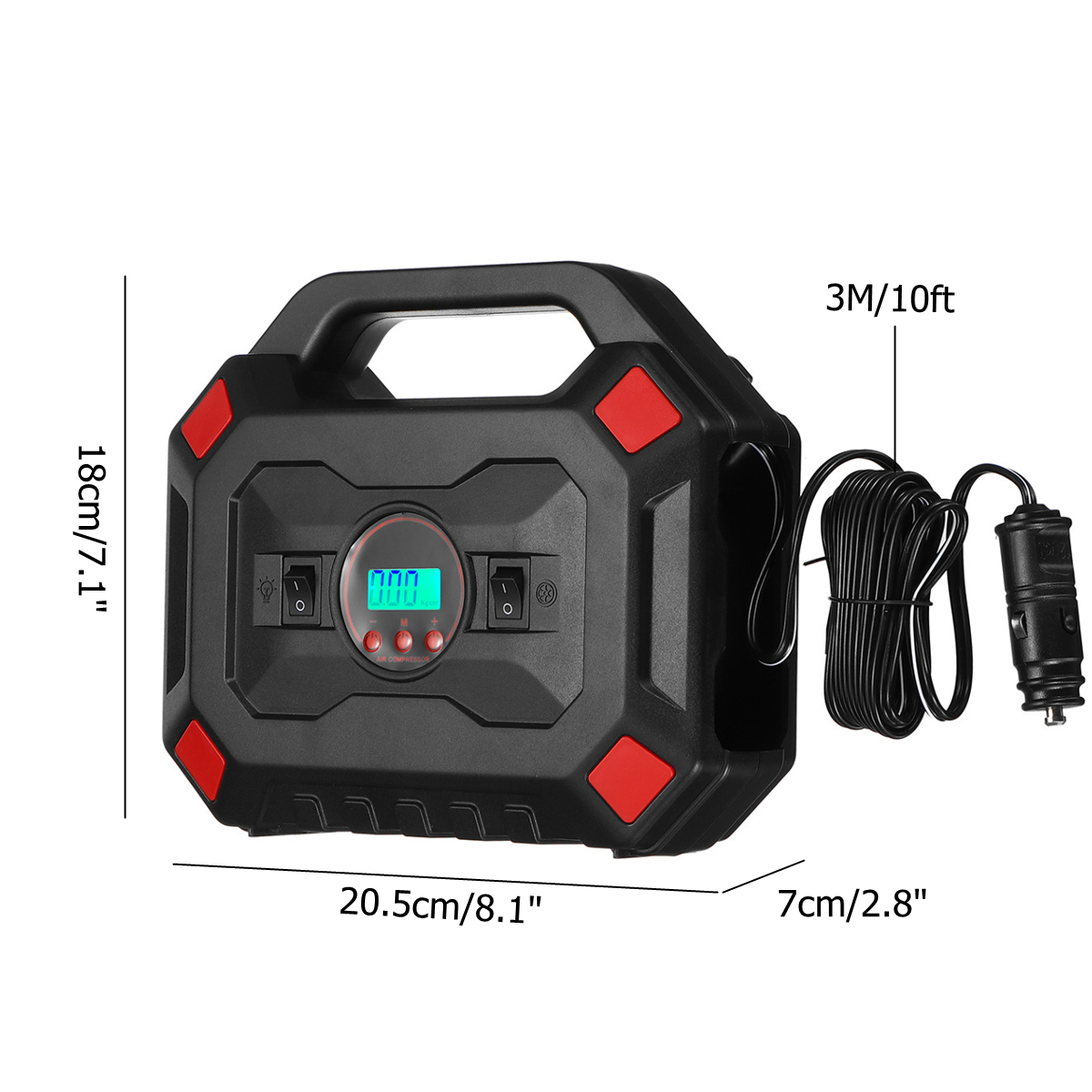 150PSI-120W-Multifunctional-LCD-Car-Air-Compressor-Inflator-Pump-25-Cylinder-Digital-Display-Tyre-In-1724776