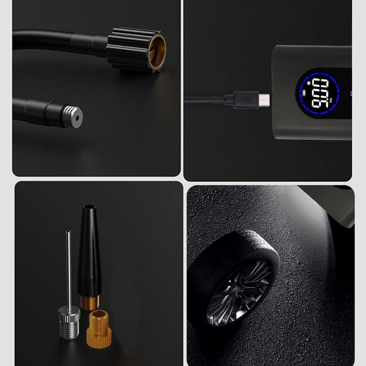 150PSI-4000mAh-80W-Portable-Digital-Air-Pump-With-Power-Bank-LED-Light-Function-For-Car-Bicycle-Moto-1802742