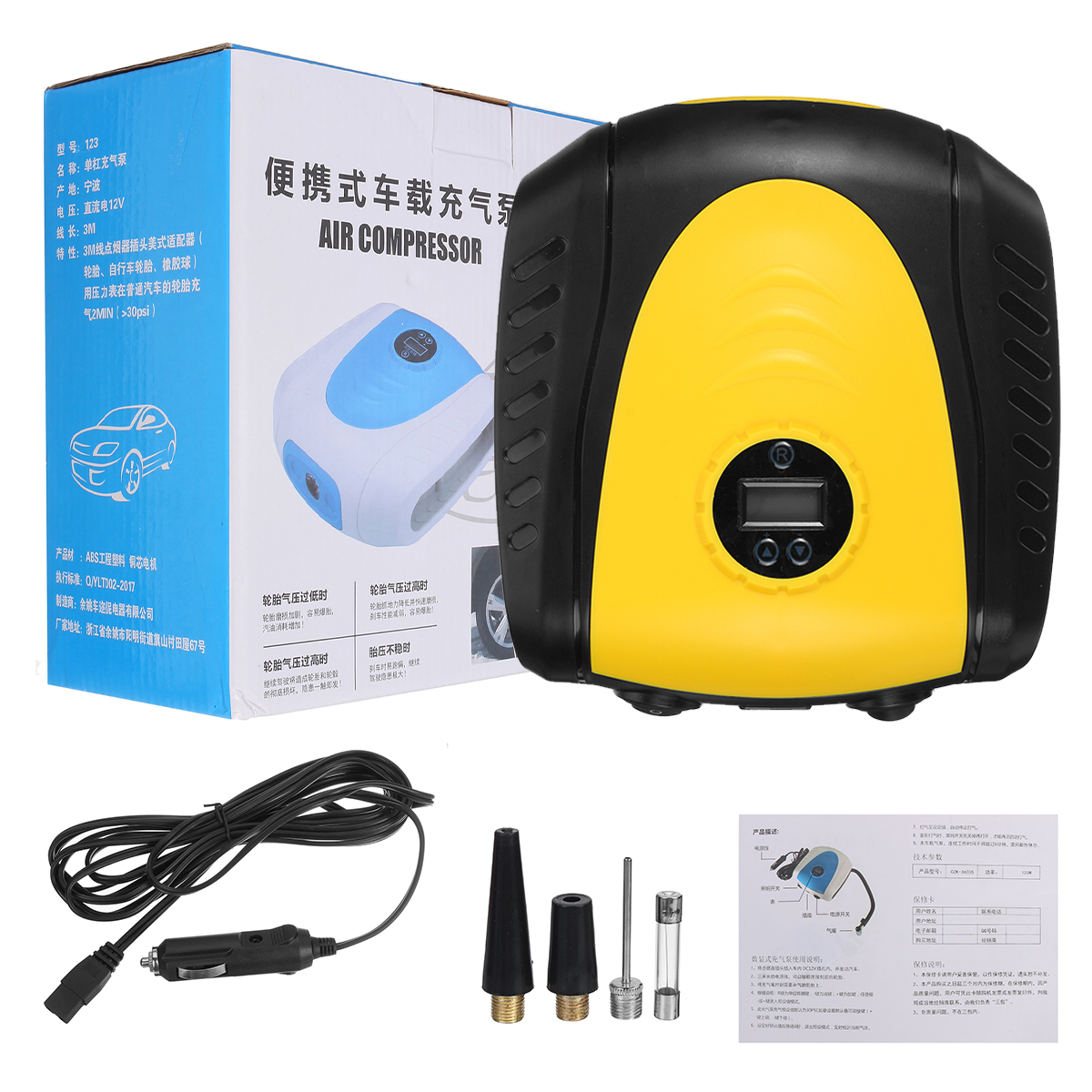 Portable-12V-Car-Truck-Van-Digital-Tyre-Tire-Inflator-Air-Compressor-Pump--Light-1735844