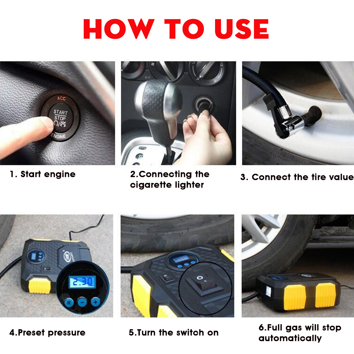 Tire-Inflator-Air-Pump-Compressor-Electric-Portable-12V-150PSI-w-LED-Light-1624845
