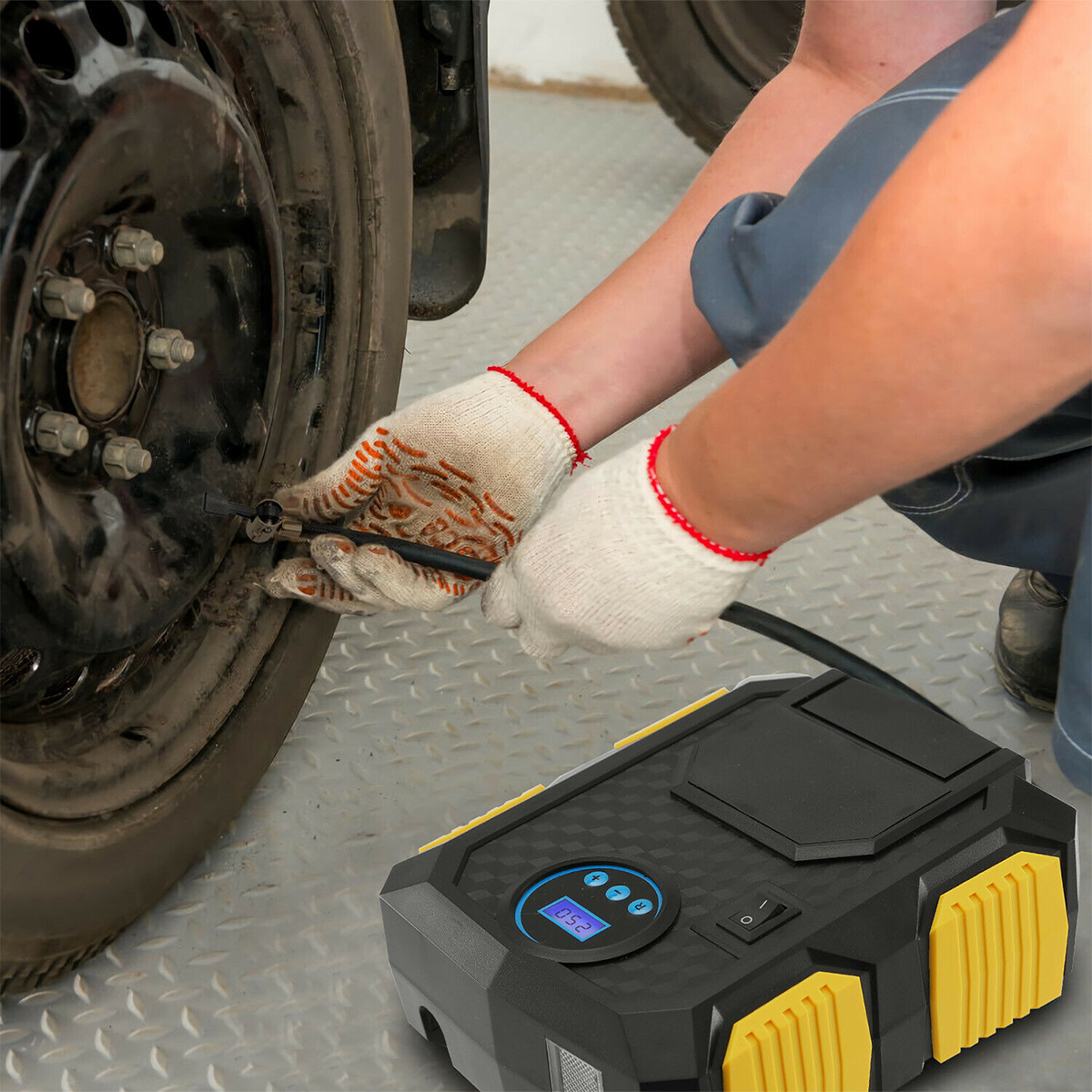 Tire-Inflator-Air-Pump-Compressor-Electric-Portable-12V-150PSI-w-LED-Light-1624845