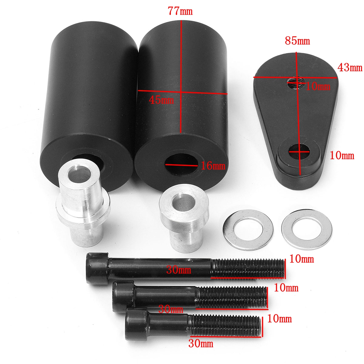 No-Cut-Black-Frame-Sliders-Sport-Bike-Crash-For-Yamaha-YZF-R6-03-05-R6S-06-09-1173085