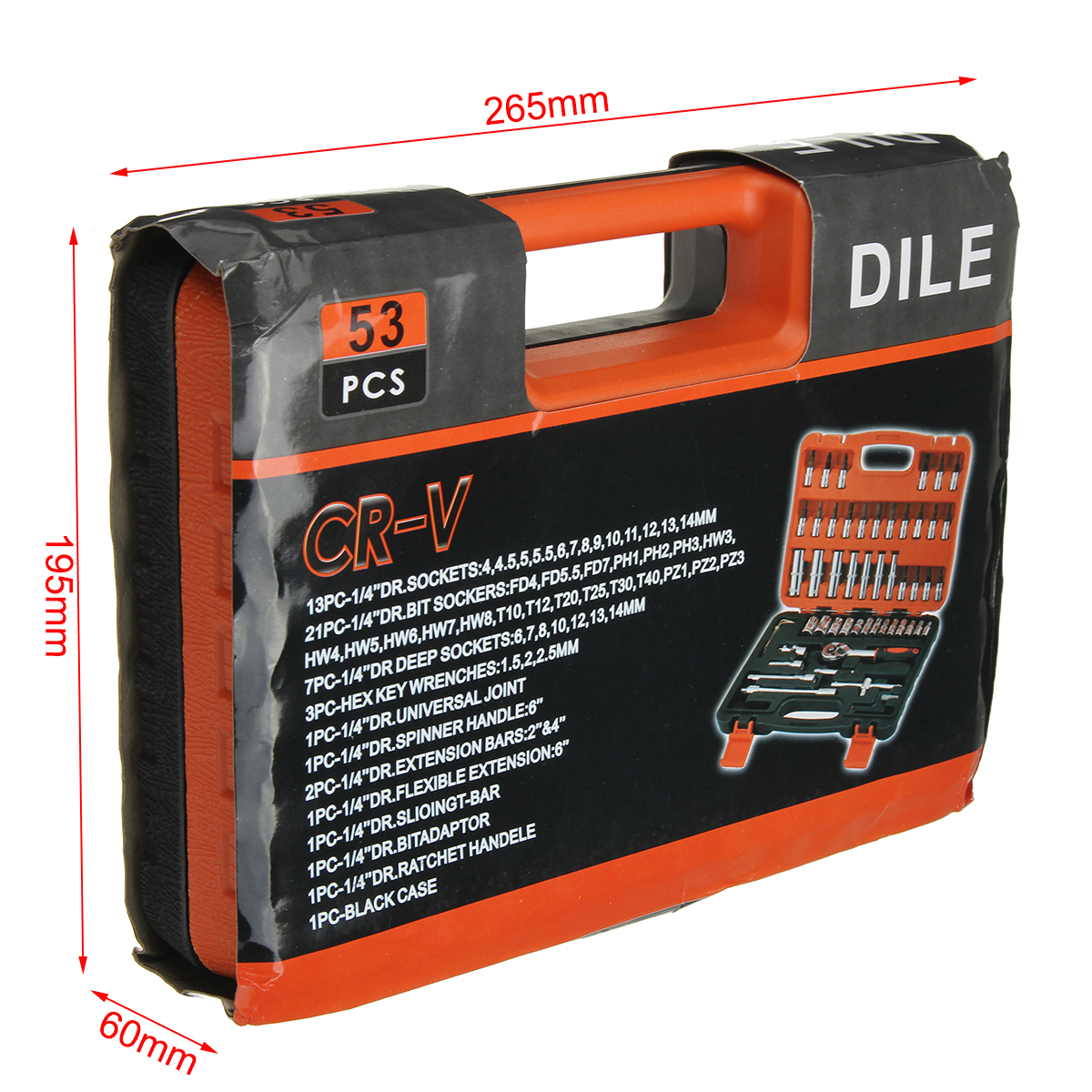 53Pcs-14quot-Drive-Socket-Ratchet-Wrench-Combo-Bit-Set-Car-Motorcycle-Repair-Hand-Tool-Kit-1602670