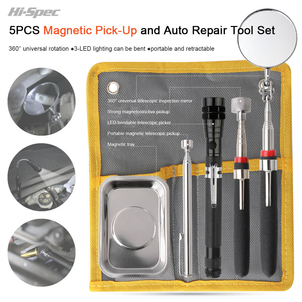 HI-SPEC-5PCS-Auto-Repair-Tool-Retractable-Magnetic-Picker-With-Lighted-Strong-Magnetostrictive-Picku-1804682