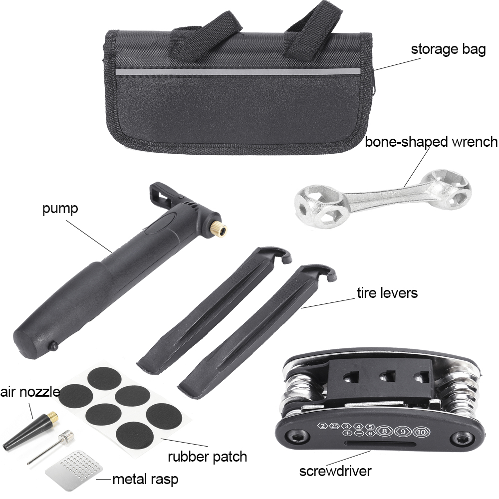 Repair-Set-Tool-kits-Tyre-Tube-Tool-Pump-Patch-Kit-Lever-Cycle-Punch-Cycling-Bike-1531514