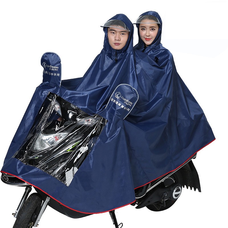 Double-Motorcycle-Scooter-Men-Women-Rain-Coat-With-Clear-Visor-Electric-Bike-4XL-1109271