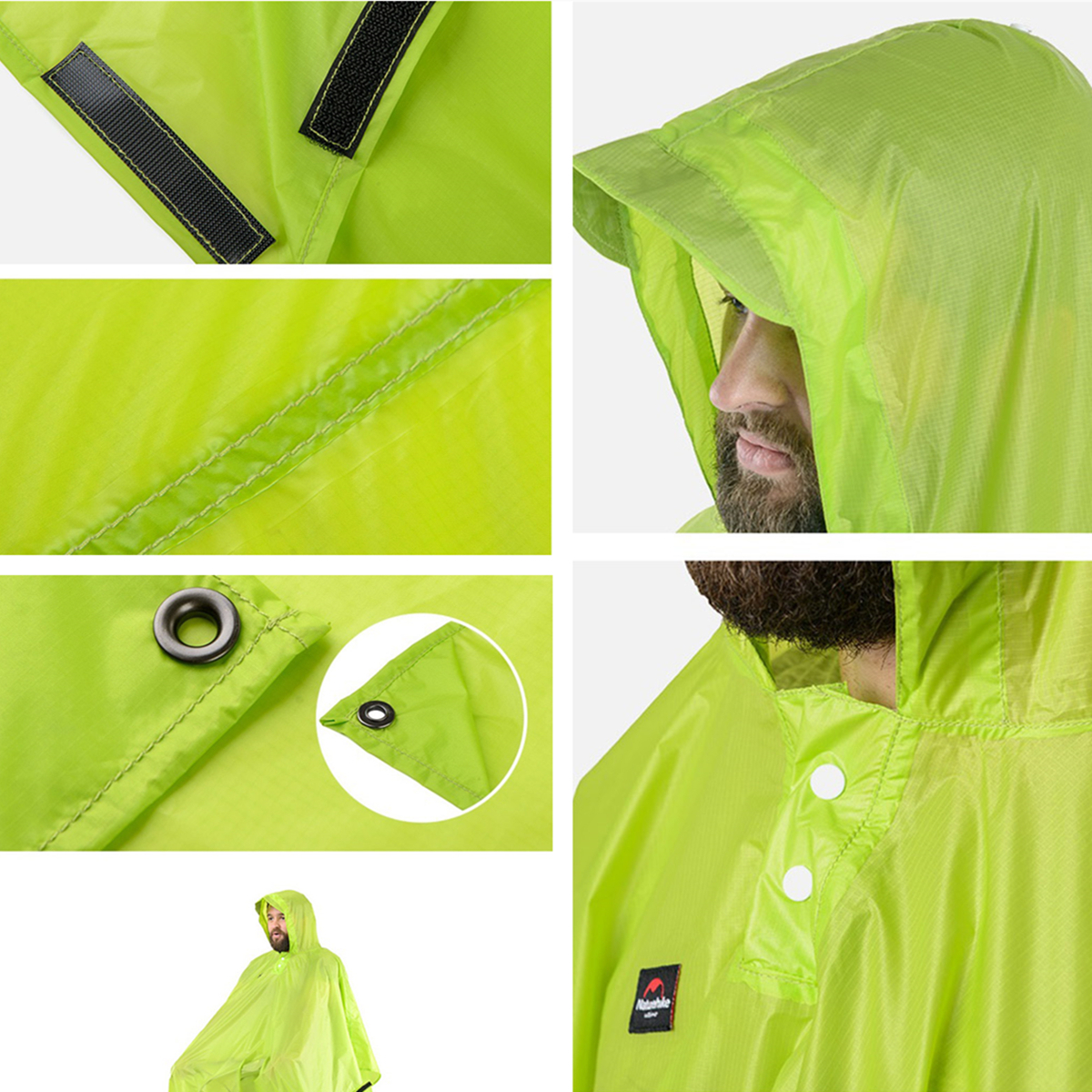 Naturehike-270T20D-3-in-1-Raincoat-Waterproof-Backpack-Cover-Outdoor-Awning-Camping-Mini-Tarp-Sun-Sh-1535685