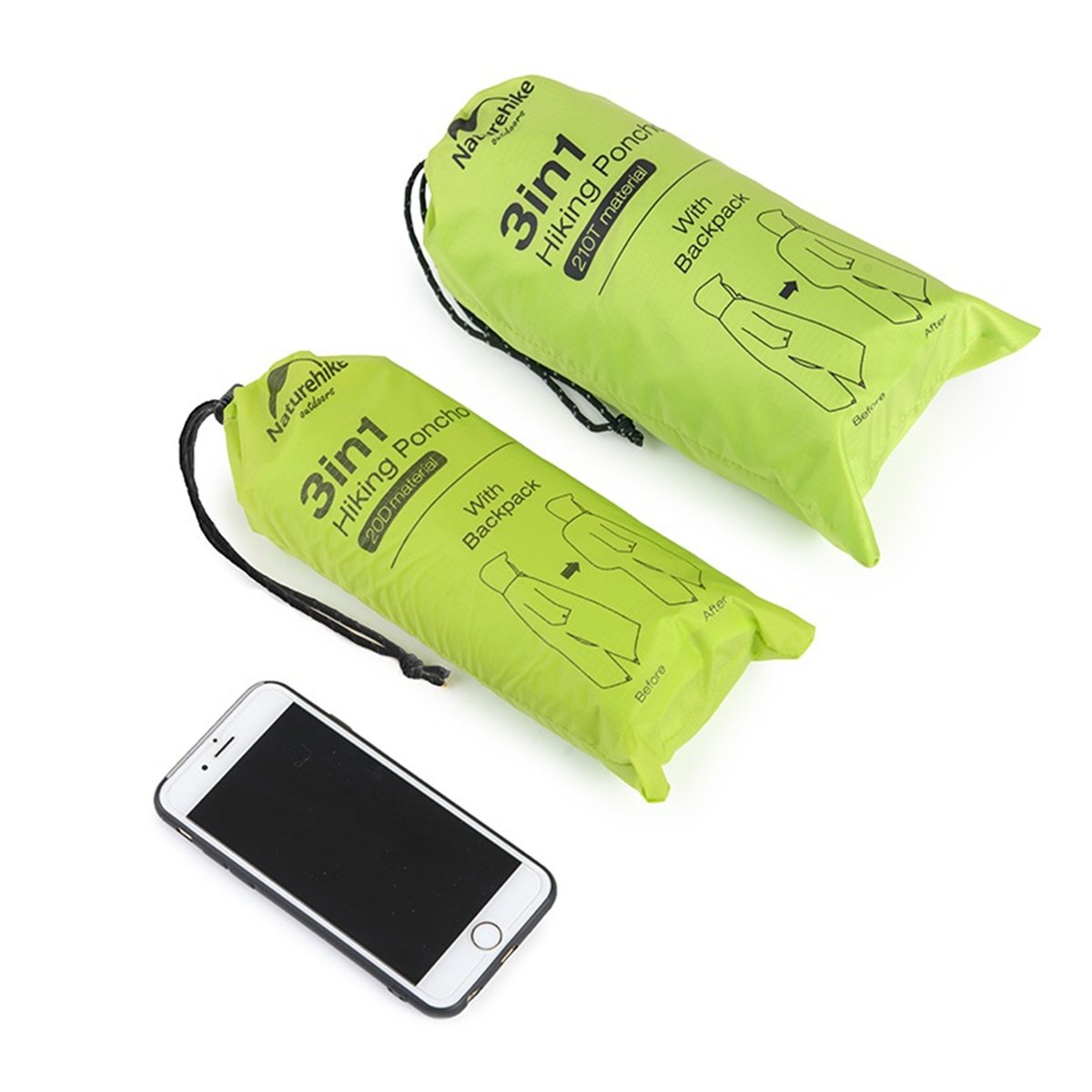 Naturehike-270T20D-3-in-1-Raincoat-Waterproof-Backpack-Cover-Outdoor-Awning-Camping-Mini-Tarp-Sun-Sh-1535685