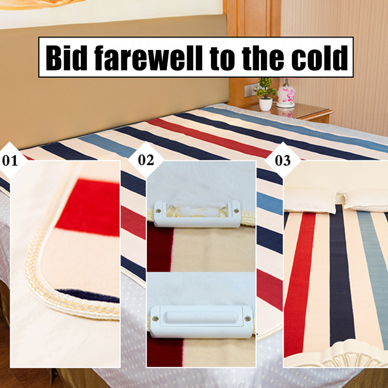 3-Gears-Control-Electric-Blanket-Heated-Mat-Waterproof-Luxury-Flannel-Comfort-Single-1544658