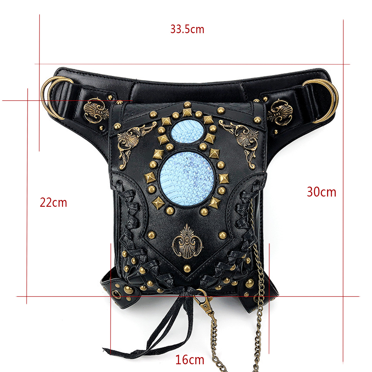 Motorcycle-Steampunk-Waist-Bag-PU-Leather-Handbag-Shoulder-Gothic-Retro-Victorian-Style-1637530