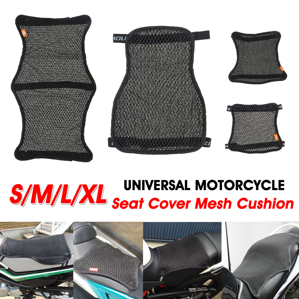 SMLXL-3D-Honeycomb-Universal-Motorcycle-Cool-Seat-Cover-Mesh-Cushion-Breathable-Pad-1530287