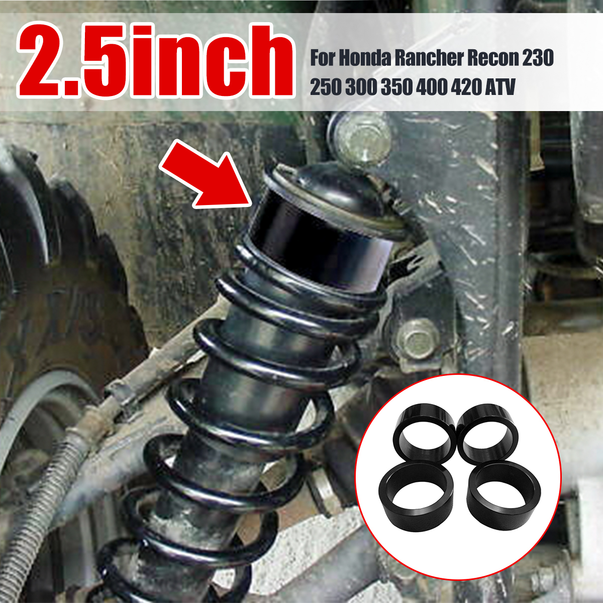 25-Lift-Spacer-Kit-For-Honda-Rancher-Recon-230-250-300-350-400-420-ATV-Black-1770774