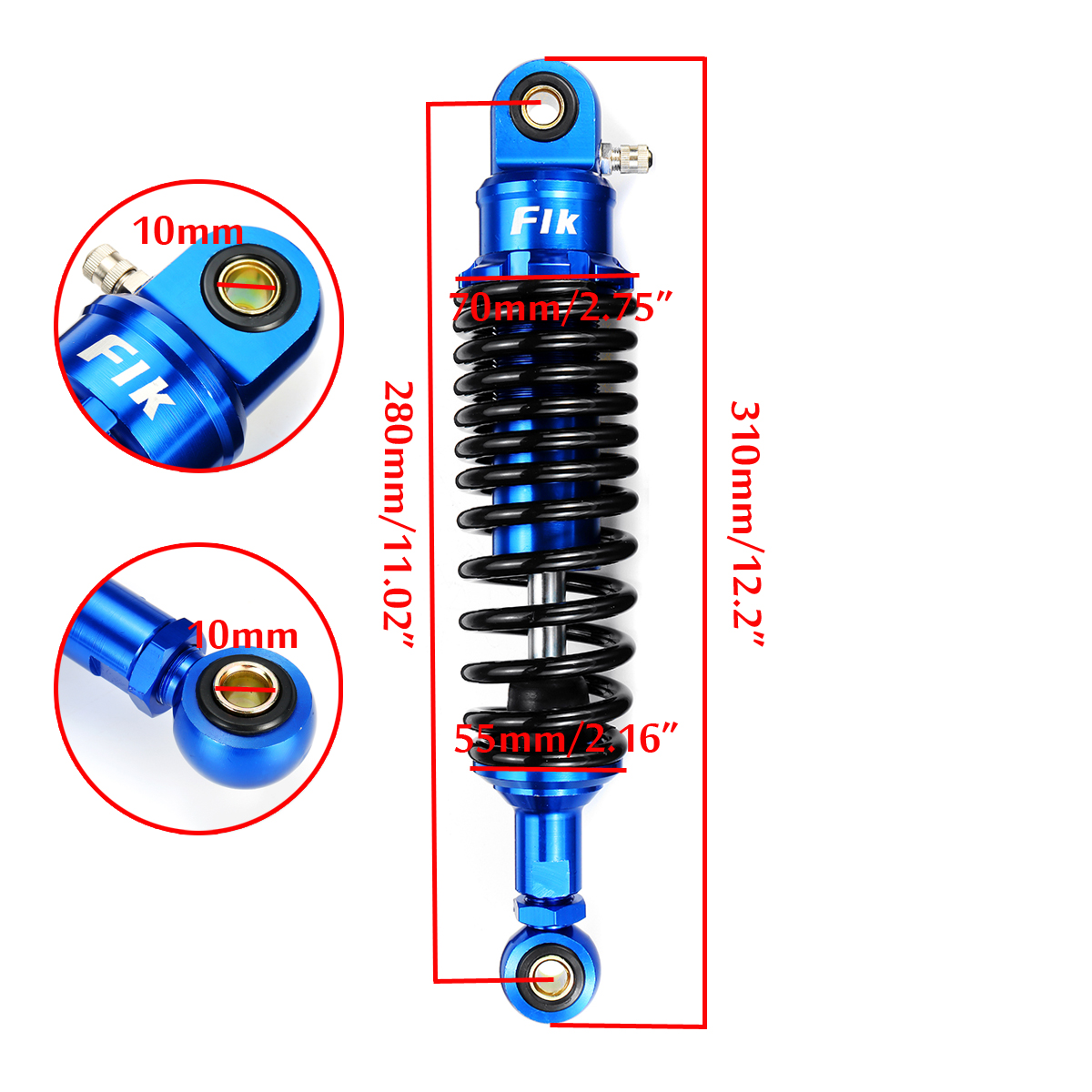 280mm1102quot-Universal-Motorcycle-Air-Shock-Absorber-Rear-Suspension-For-Yamaha-1818830