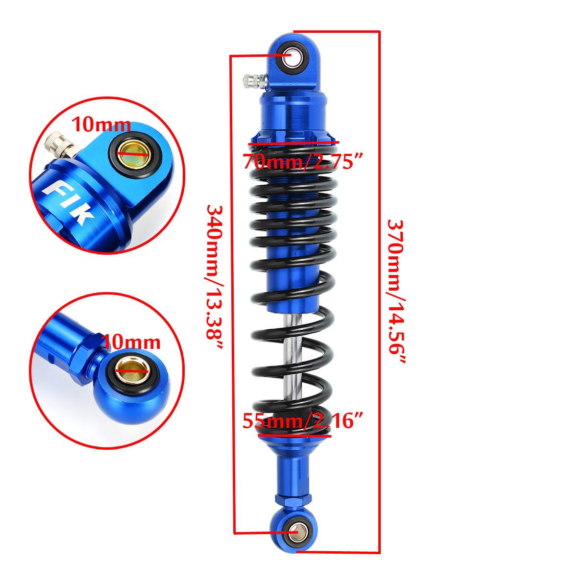 340mm1338quot-Universal-Motorcycle-Air-Shock-Absorber-Rear-Suspension-For-Yamaha-1813700
