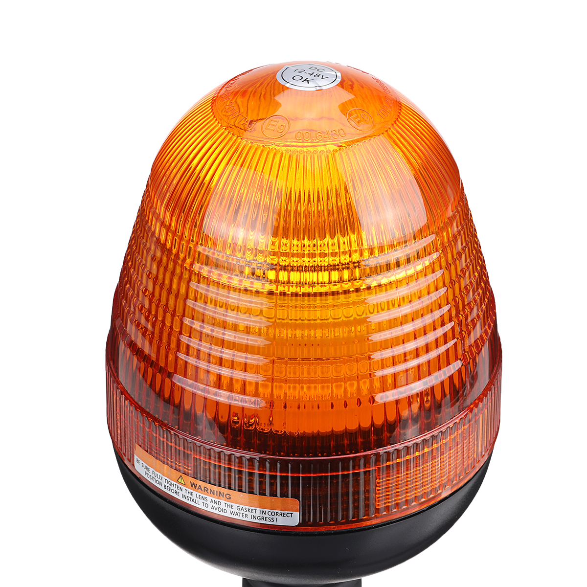 12-24V-Pointed-LED-Warning-Light-4-Flashing-Amber-Beacon-Flexible-Din-Pole-Mount-Tractor-Warning-Lig-1682422