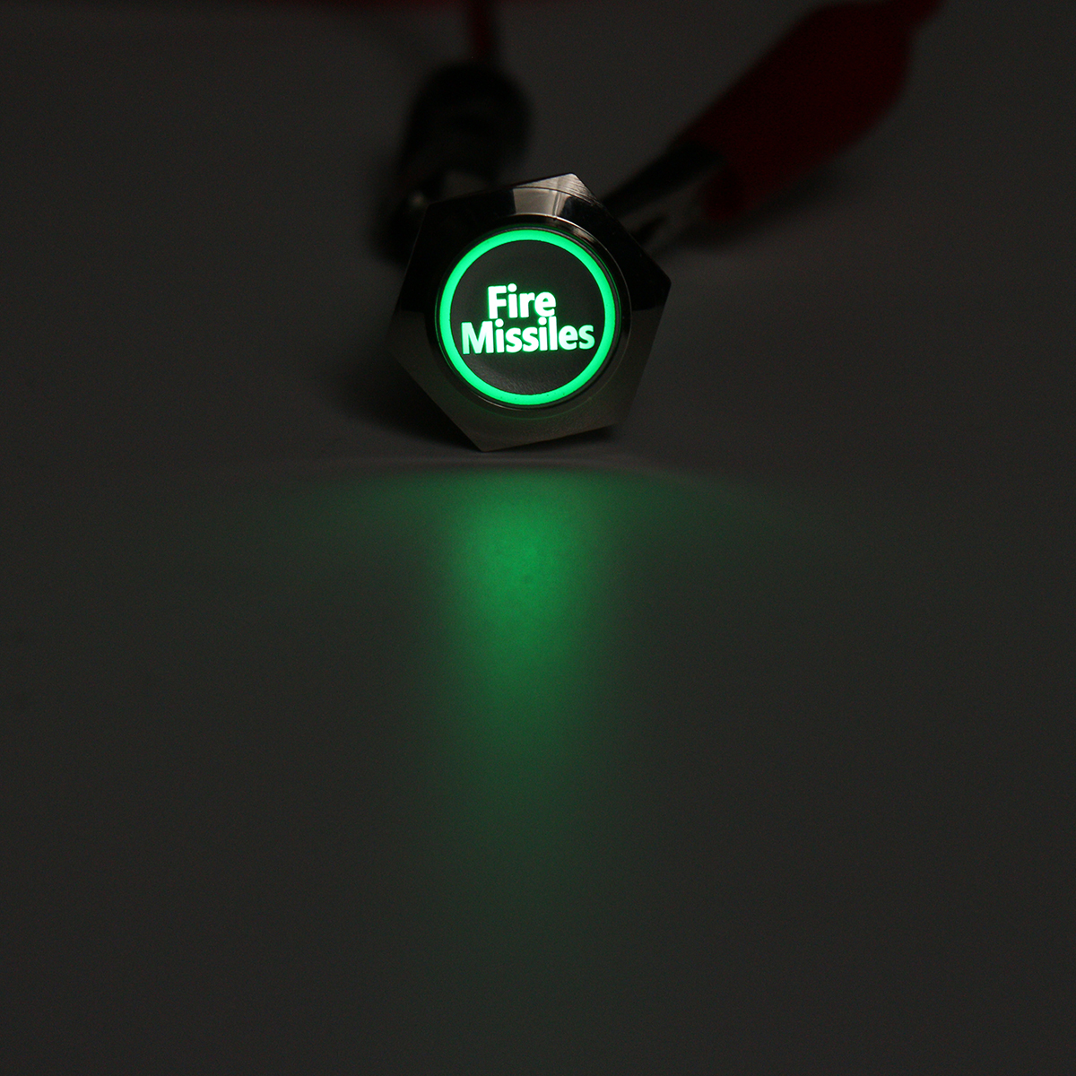 12V-19mm-5-Pin-Silver-Fire-Missiles-Metal-Push-Button-Switch-LED-Light-Momentary-1181375