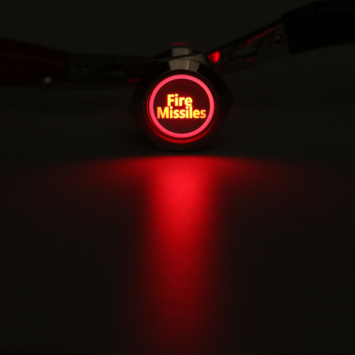 12V-19mm-5-Pin-Silver-Fire-Missiles-Metal-Push-Button-Switch-LED-Light-Momentary-1181375