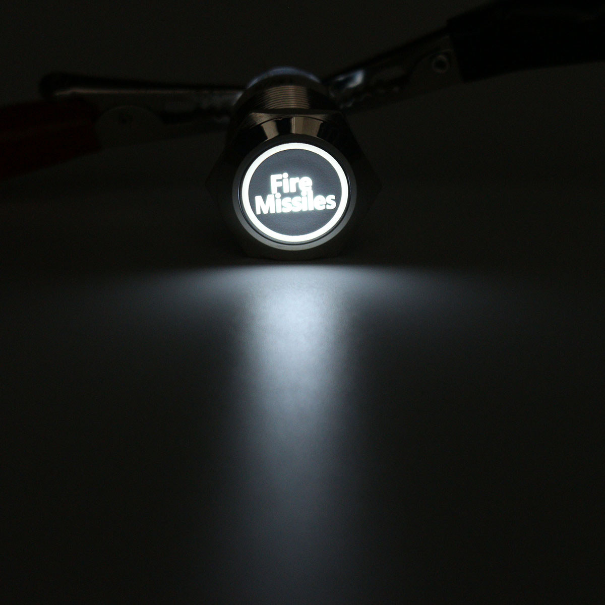12V-19mm-5-Pin-Silver-Fire-Missiles-Metal-Push-Button-Switch-LED-Light-Momentary-1181375