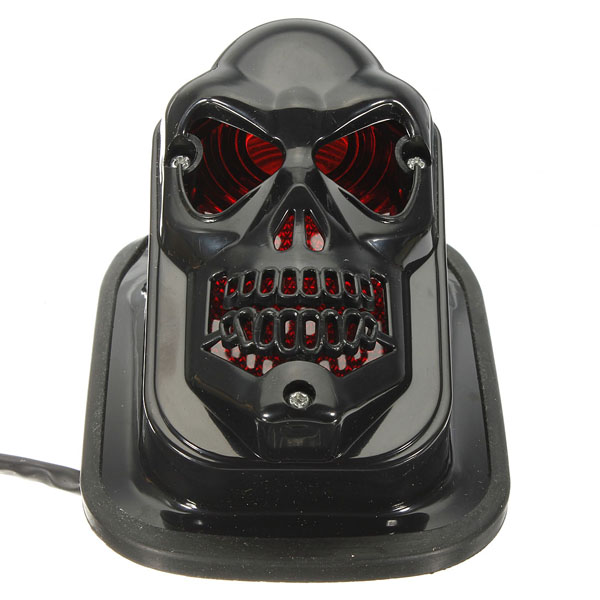 12V-20W-Motorcycle-Quad-ATV-Rear-Black-Skull-Brake-Tail-Light-922575