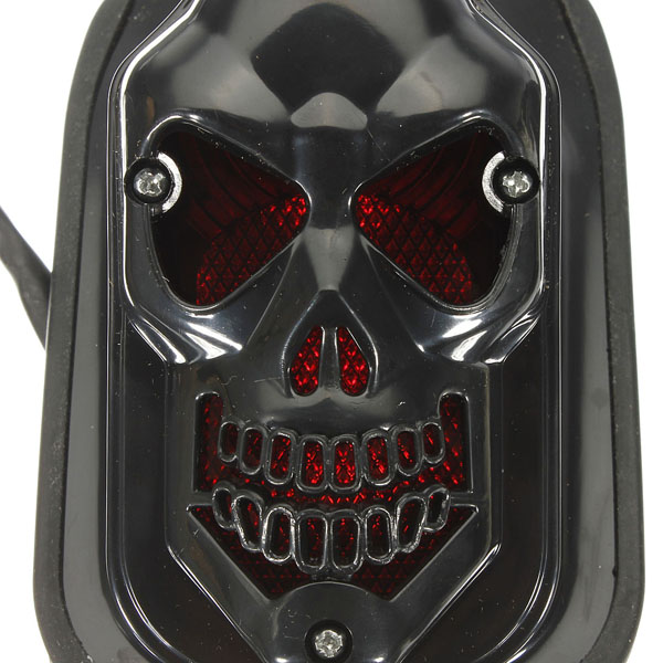 12V-20W-Motorcycle-Quad-ATV-Rear-Black-Skull-Brake-Tail-Light-922575
