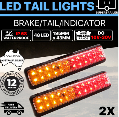 12V-24V-Pair-Trailer-Lights-LED-Tail-Lights-Truck-Ute-Caravan-Boat-Indicator-IP68-1720668