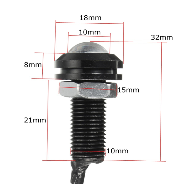 12V-3W-18mm-Car-Motorcycle-LED-Eagle-Eye-Plate-License-Running-DRL-Tail-Light-Lamp-1034992