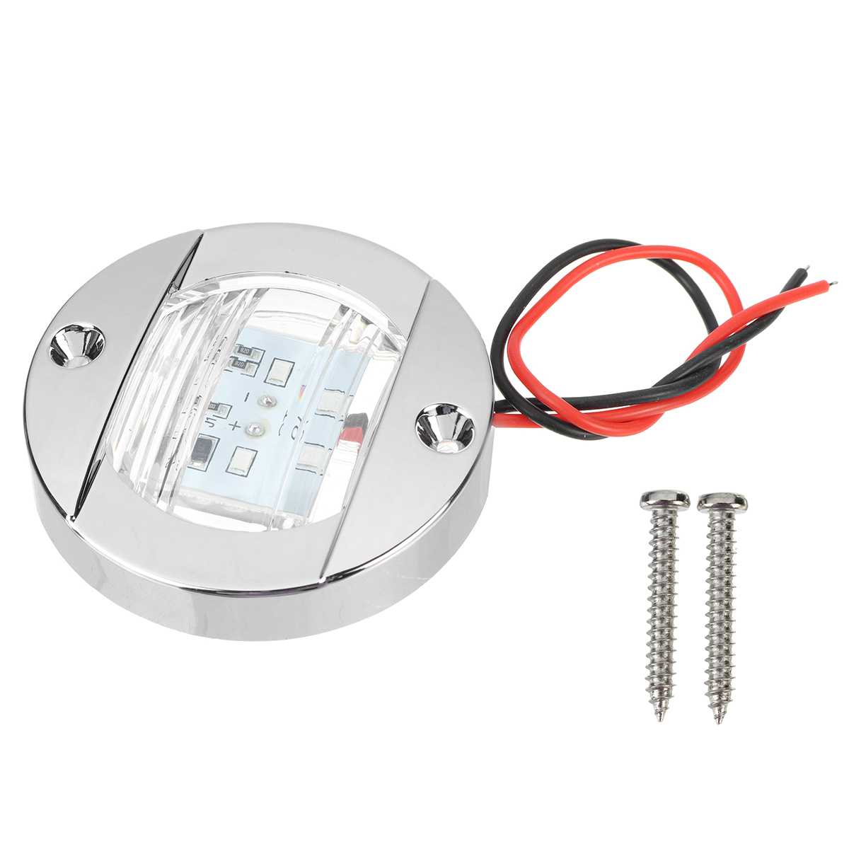 12V-6LED-Marine-Boat-Yacht-Stern-Navigation-Round-Light-Chrome-Transom-Mount-1812667