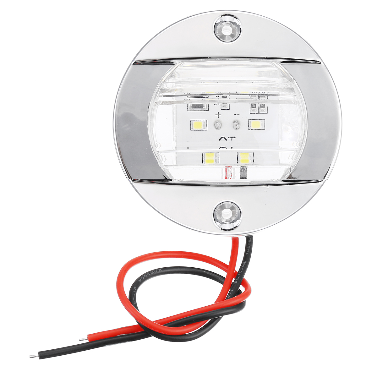 12V-6LED-Marine-Boat-Yacht-Stern-Navigation-Round-Light-Chrome-Transom-Mount-1812667