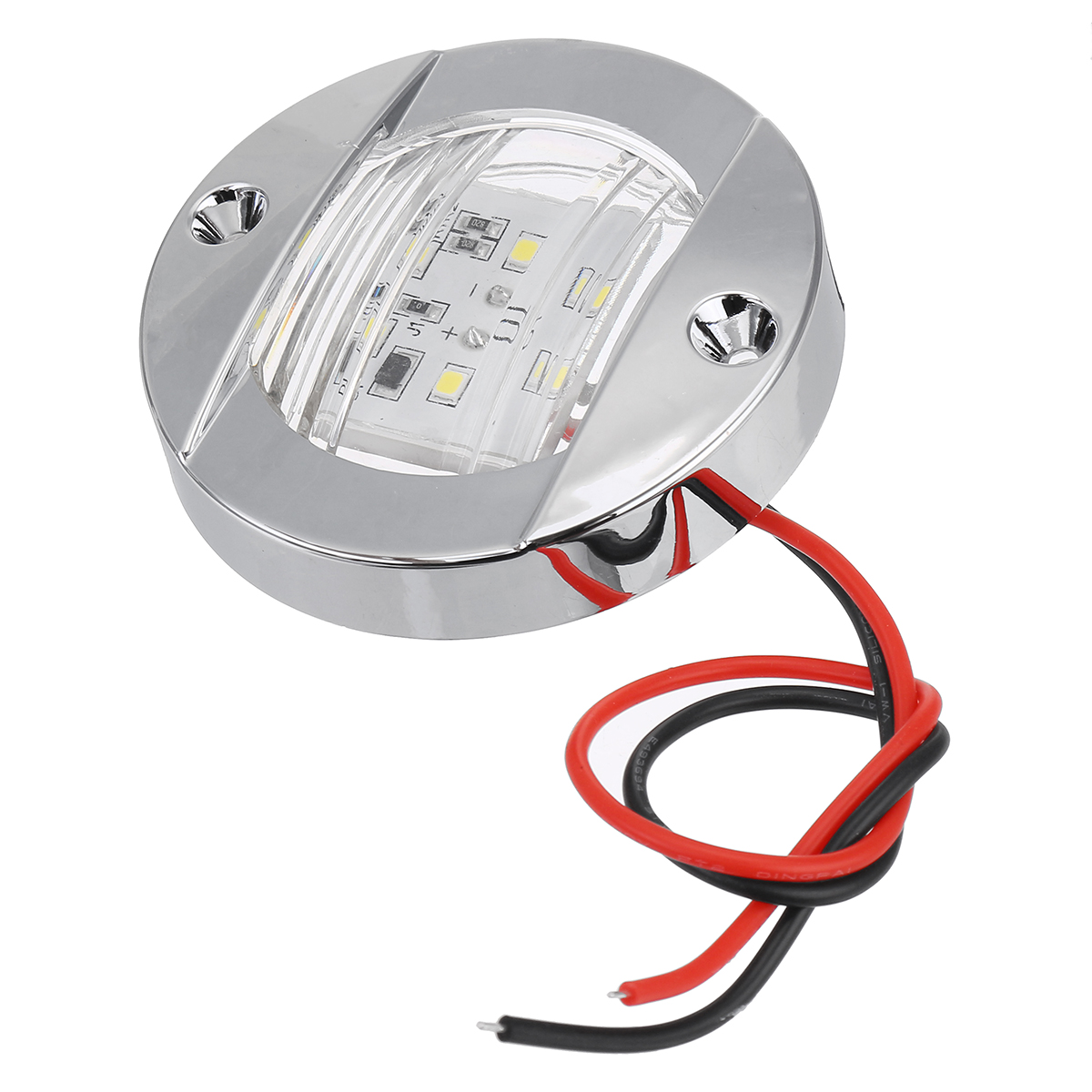 12V-6LED-Marine-Boat-Yacht-Stern-Navigation-Round-Light-Chrome-Transom-Mount-1812667