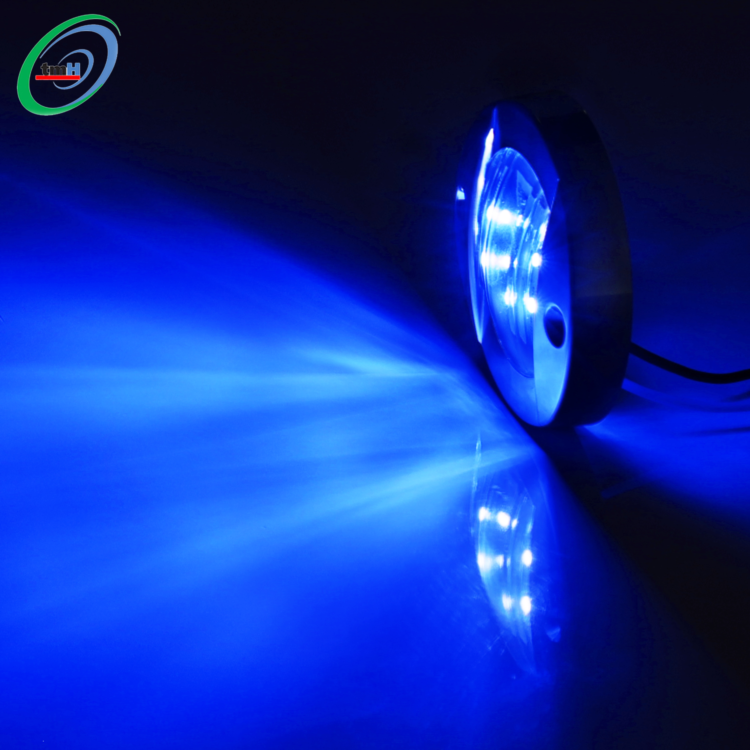 12V-6LED-Marine-Boat-Yacht-Stern-Navigation-Round-Light-Chrome-Transom-Mount-1812667