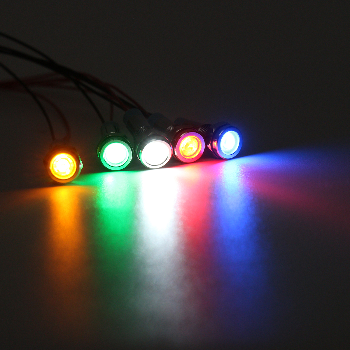 12V-6mm-LED-Indicator-Light-Pilot-Dash-Lamp-Motorccyle-Car-Truck-Boat-Metal-1221327