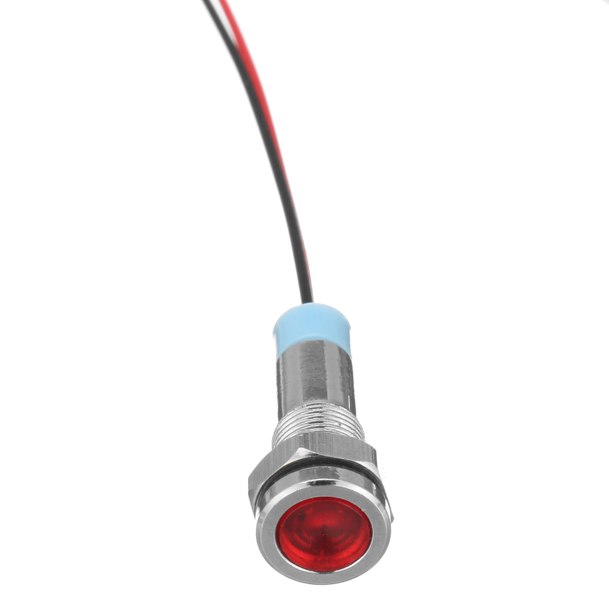 12V-6mm-LED-Indicator-Light-Pilot-Dash-Lamp-Motorccyle-Car-Truck-Boat-Metal-1221327