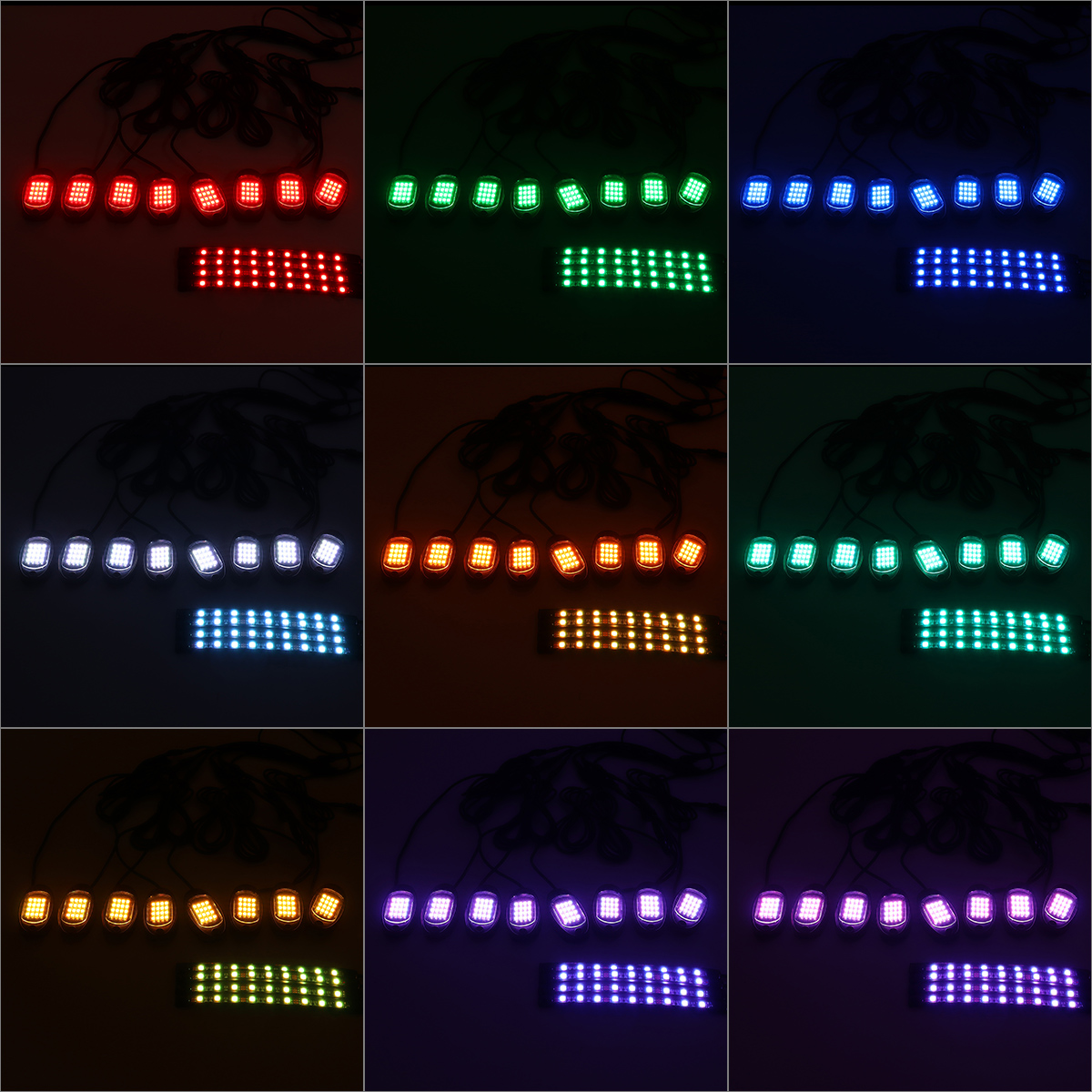 12V-8-Pods-RGB-LED-Rock-Lights-Kit-Underbody-Neon-Music-Lamp--12V-24W-bluetooth-APP-Control-1819521