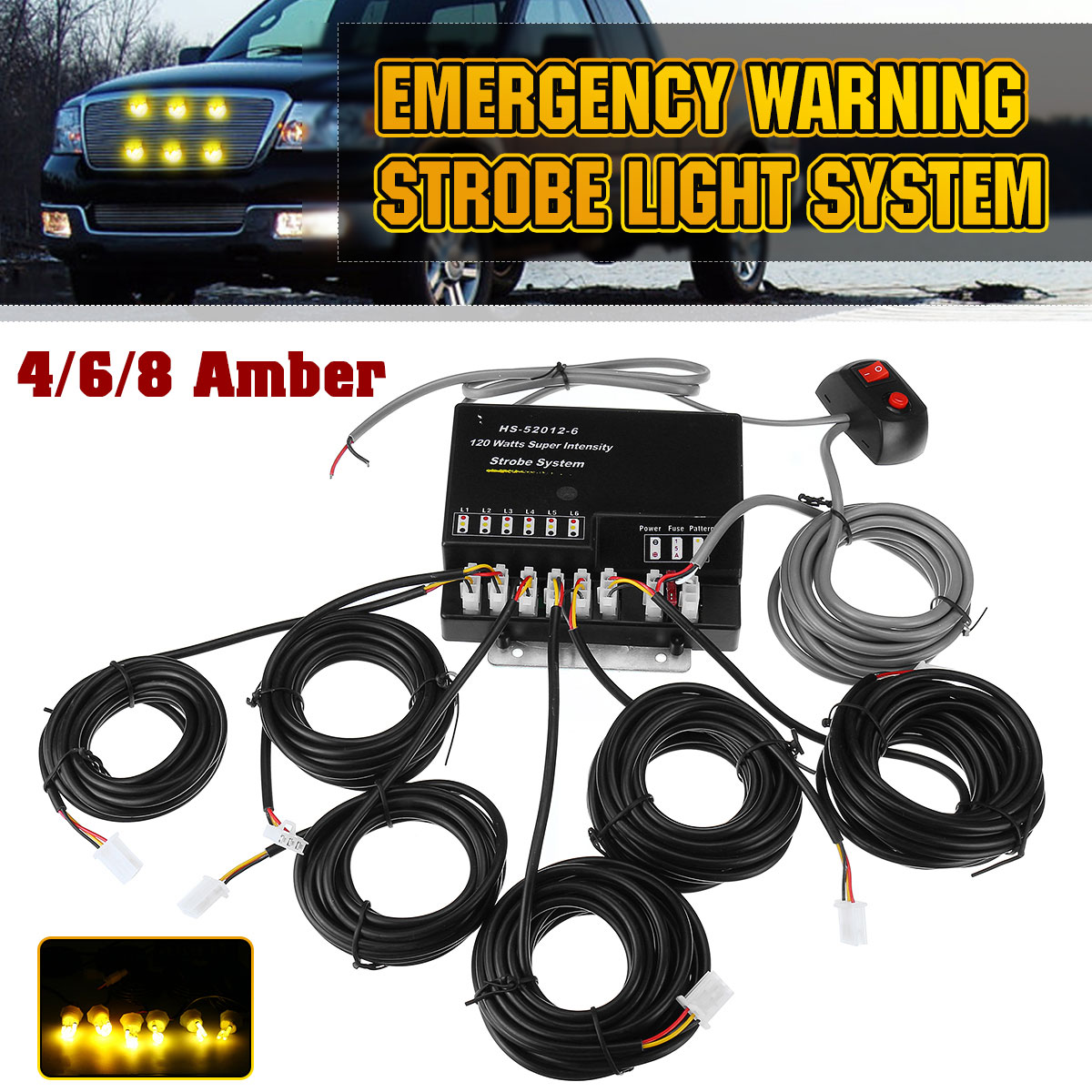 12V-HID-Bulbs-Hide-Away-Emergency-Hazard-Warning-Flash-Strobe-Light-System-Kit-1634011