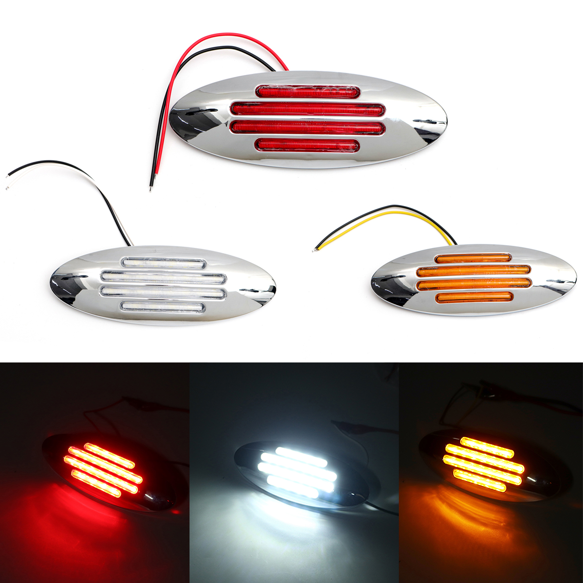 12V-LED-Car-Truck-Trailer-Side-Marker-Signal-Tail-Light-RedAmberWhite-Universal-1445216