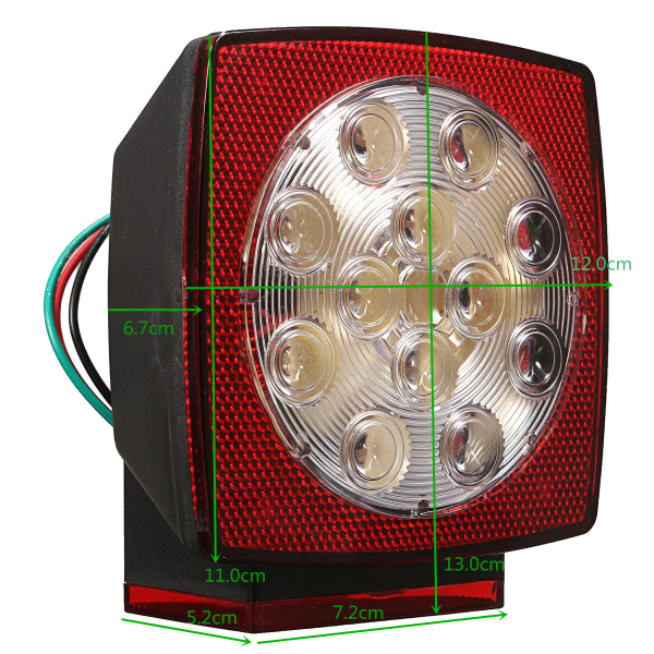 12V-LED-Square-Trailer-Tail-Lights-Truck-Brake-Stop-Lamp-Stud-Mount-Universal-1197090