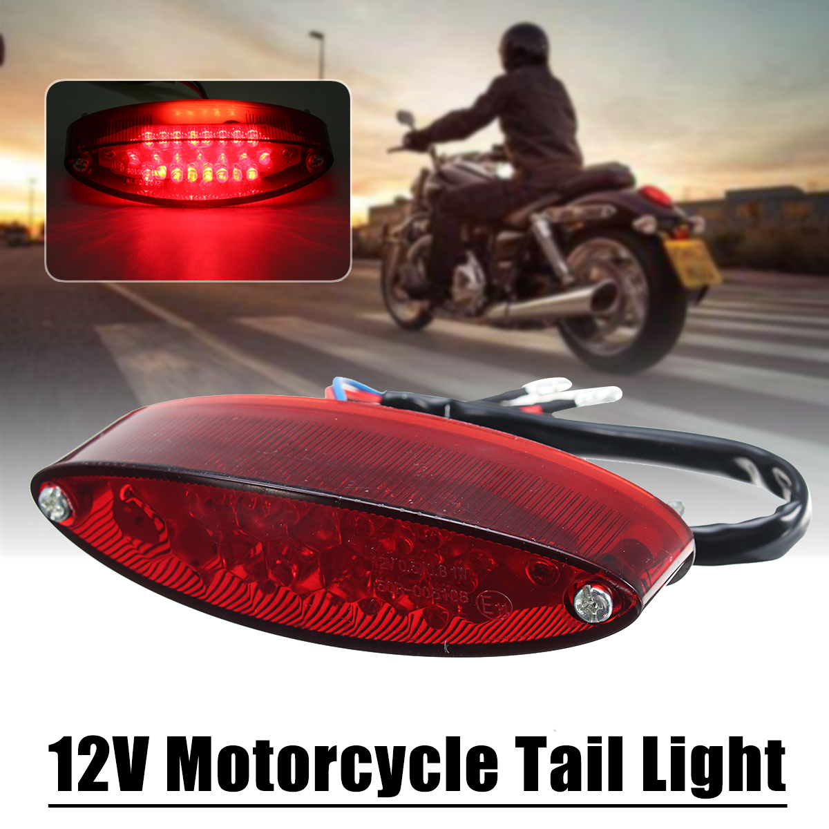 12V-Motorcycle-28-LED-Rear-Brake-Tail-License-Plate-Light-Red-Lamp-Universal-953813
